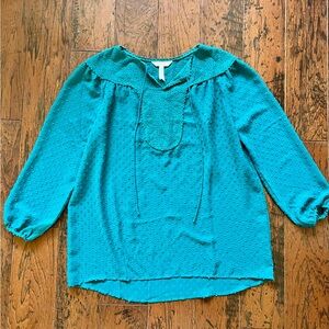 Matilda Jane Teal Textured Women's Top